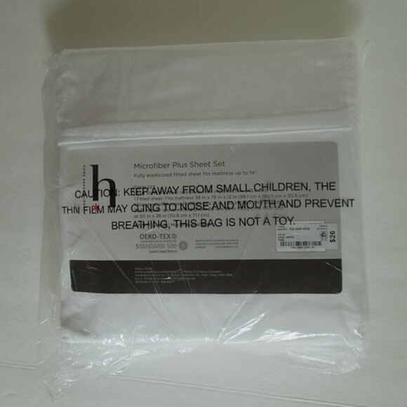 Home Expressions Microfiber Plus Sheet Set Twin White Dorm - Picture 4 of 5